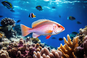 Poster - Coral Beauty fish swimming in the open ocean