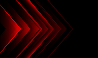 Wall Mural - Abstract red metallic arrow direction geometric on black design modern futuristic technology creative background vector