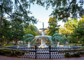 Wall Mural - Forsyth Fountain,Forsyth Park .Savannah,Georgia,.United States of America