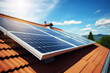 © Lazy_Bear - Photovoltaic panels on the roof. Living building with solar battery. Autonomous provision of electricity to country house using solar energy. Sustainable resources concept