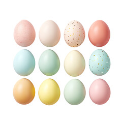 Poster - Happy Easter with festive Easter egg decorations transparent background