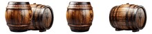 Wooden Wine Barrel Isolated On A Transparent Background - Generative AI