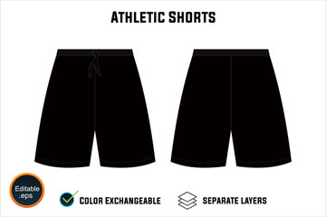 Dynamic Performance Ready Latest Sports Wear Athletic Shorts Vector Design for Fitness Focused Athletes with Customizable Modifiable editable Adjustable  Edit Friendly Versatile illustration 