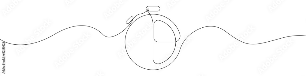 Clock Ringing Tracing Line Clock line continuous drawing vector. One line Alarm clock vector ...