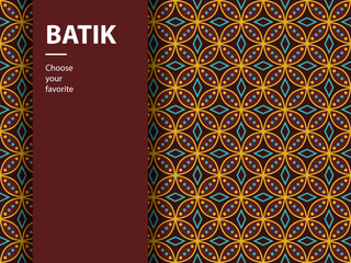 Canvas Print - ethnic batik vector indonesian pattern fashion seamless vintage textile abstract flat culture art