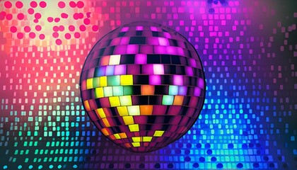 Wall Mural - disco ball disco ball,discotheque,light,night,shine,entertainment,decoration,AI generated