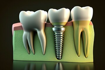 Poster - Tooth implant. Dental concept