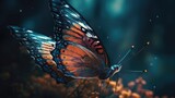 Fototapeta Do akwarium - Illustration of butterflies with beautiful background