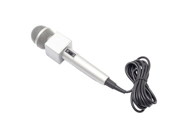 Wall Mural - microphone with wire isolated on transparent no background png