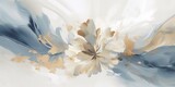 Fototapeta Storczyk - Beautiful abstract beige blue off-white impressionistic floral design background. beautiful Generative AI AIG32