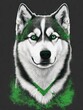 Wolf dog head for t-shirt printing 