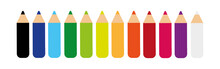 Crayons, Small Collection Of Loosely Arranged Colored Pencils
