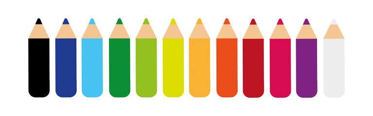 Crayons, small collection of loosely arranged colored pencils