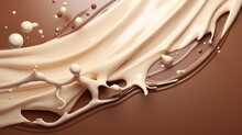 Chocolate And Milk Textured Tasty Background Splashes