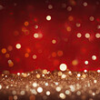 festive red Christmas background with bokeh, decorative wallpaper, copy space