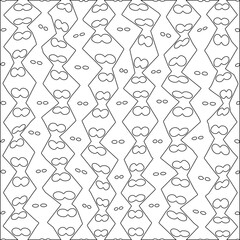 White background with black pattern. Texture with figures from lines.Line shape design.Abstract background for web page, textures, card, poster, fabric, textile. Monochrome graphic repeating design. 