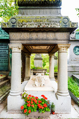 Wall Mural - Grave of France writer Alexandre Dumas Fils, monumental Cemetery of Montmartre, built in early 19th century, where many famous artists are buried, Paris, France.