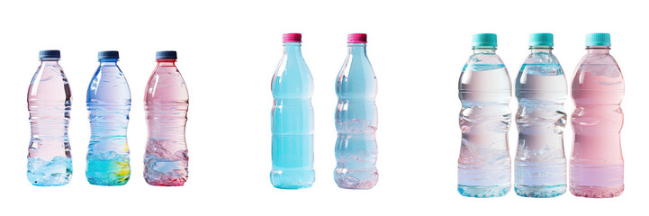 Wall Mural - Isolated plastic bottled water on a transparent background