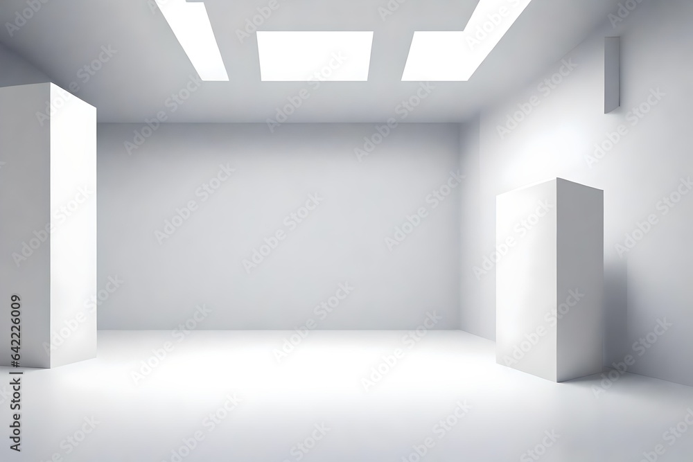 Interior cross section of a cube box or a corner room. Template for a ...
