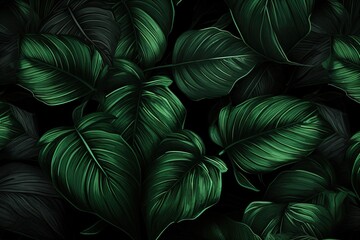  Palm Tree Paradise A Leaves Pattern to Transform Your Space Rainforest Canopy Delight Leaves Background for Tranquil Moments