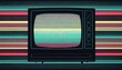 Faded Retro VHS Aesthetic with Scanlines, TV Signal Static and Distortion