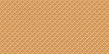 Vector Illustration Seamless Background Pattern Texture Wafer Waffle. Ice Cream Cone Vector Texture 