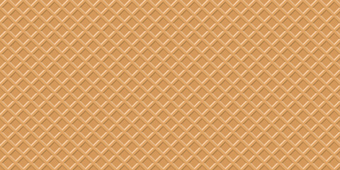 Vector illustration Seamless background pattern texture wafer waffle. Ice cream cone vector texture 