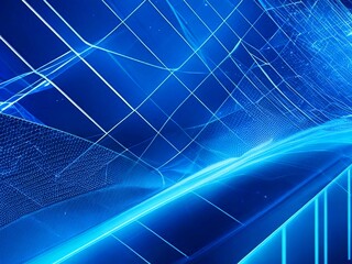 Abstract technology shiny lines mesh blue banner background