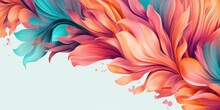 Beautiful Abstract Teal Pink Orange Pencil Drawing Floral Design Background. Beautiful Generative AI AIG32