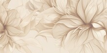 Beautiful Abstract Beige Pencil Drawing Floral Design Background. Beautiful Generative AI AIG32