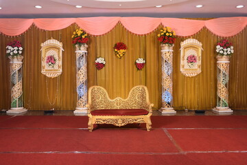 Wall Mural - Indian wedding mandap decor - Indian Marriage Halls Hindu wedding stage decoration