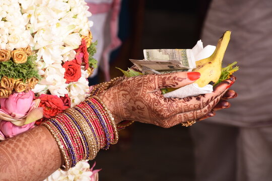South Indian wedding rituals with wedding background