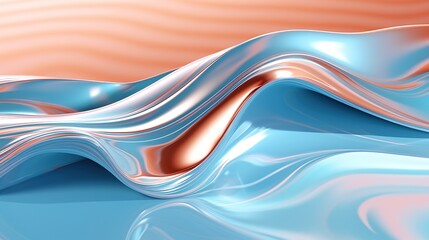 Sticker - Abstract Blue Wave Background with Dynamic Flow and Futuristic Design