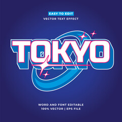 Wall Mural - tokyo japan y2k streetwear colorful slogan typography editable text effect 3d cartoon template style