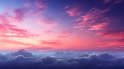 arafed view of a pink and blue sky with clouds generative ai