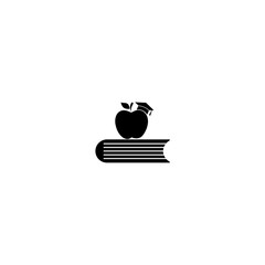 Poster - Apple on book icon isolated on white background