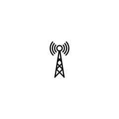 Sticker - Antenna tower icon. Wireless radio signal symbol