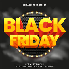 Wall Mural - Black friday promotion sale 3d editable vector text effect