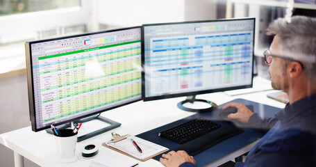 Poster - Accountant Using Online Spreadsheet