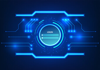 Screen technology background Use the login to access the system. It is a vector illustration designed to look modern and hi-tech. suitable for work related to technology