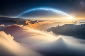 Wall Mural - sunrise over the mountains