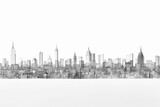 Fototapeta Londyn - New York City skyline on a white background. 3D Rendering