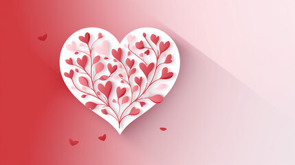 Poster - Paper cut heart on transparent background. 