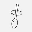 © Tatiana - Spoon stirs line icon. Instructions for use. Preparing food or drink, mix the ingredients. Vector