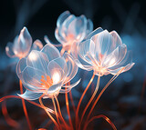 Beautiful bouquet of colorful modern flowers in wonderful harmony, 3D flowers.