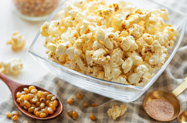 Tasty salted homemade popcorn