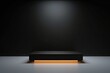 © akkash jpg - three-dimensional rendering podium advertising shelf abstract background background black dark dais room product Pedestal 3D Exhibition Platform pedestal empty blank Blank stand splay racked black