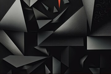 Wall Mural - modern architecture abstract grey black background three-dimensional dark paper abstract paper geometric texture Geometric white shape shapes creative design pattern composition black business con