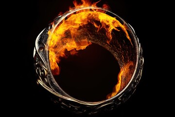 Wall Mural - flammable smoke flames inferno danger blazing black fireplace fire iso circle hell illustration cooking Ring heat hot fire fiery ball balefire wildfire wallpaper background ring black burn campfire