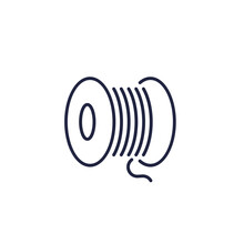 Coil Cable Reel Line Icon